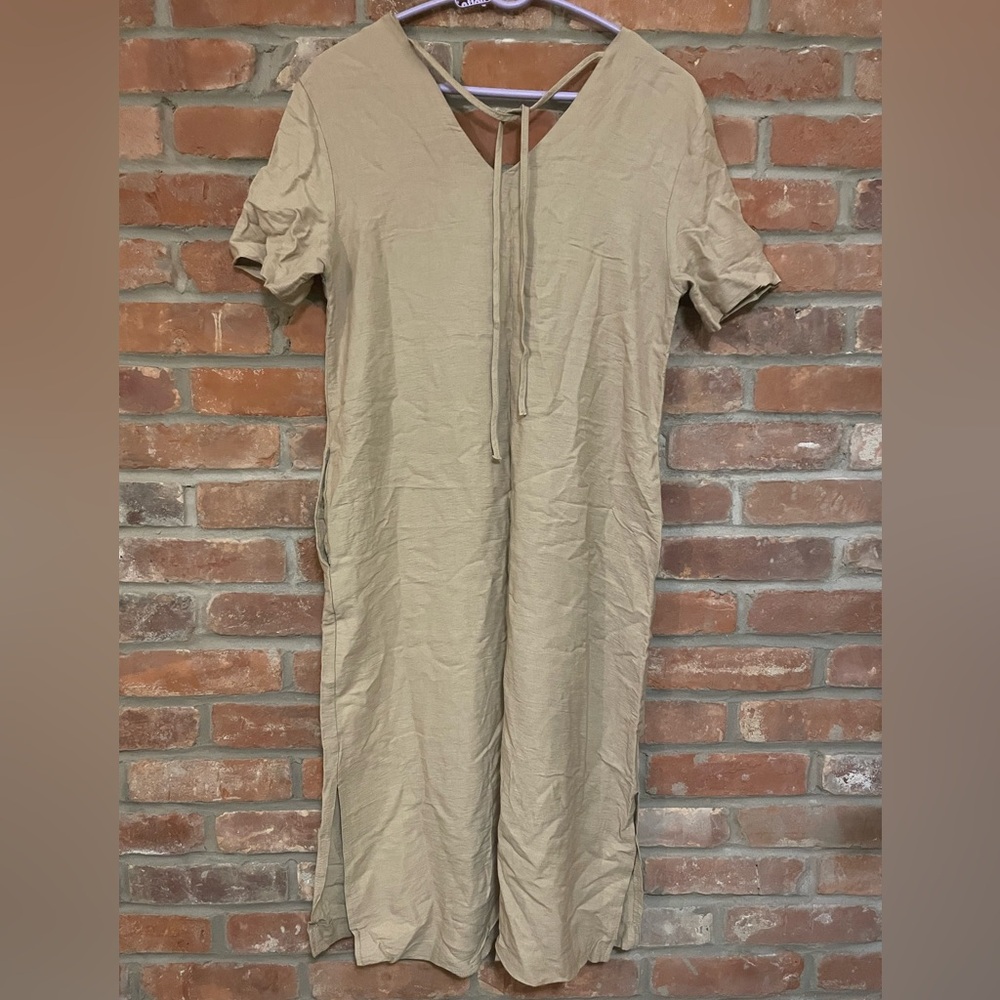 To Rabbit beige shift dress. - Picture 2 of 3